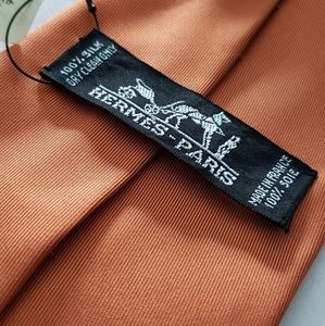 Hermès orange silk tie